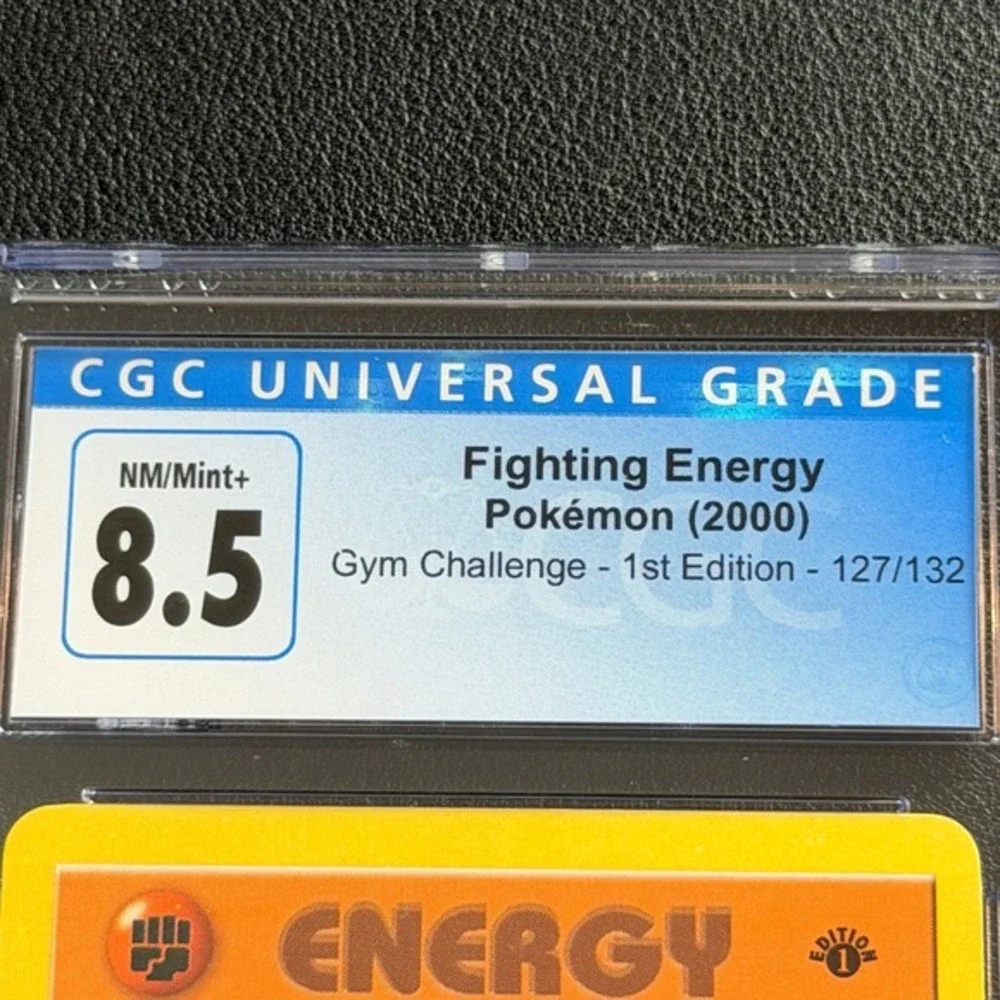Pokemon Brock's Geodude 1st Edition 68/132 Fighting Energy CGC 8.5 Gym Challenge